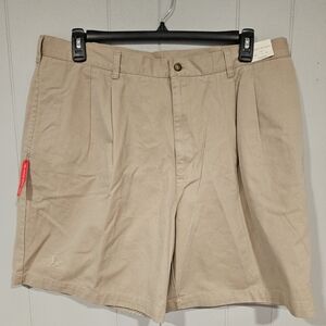 Preswick & Moore Khaki Chino Pants Mens 40x8 Tan Pleated Casual Pockets NWT